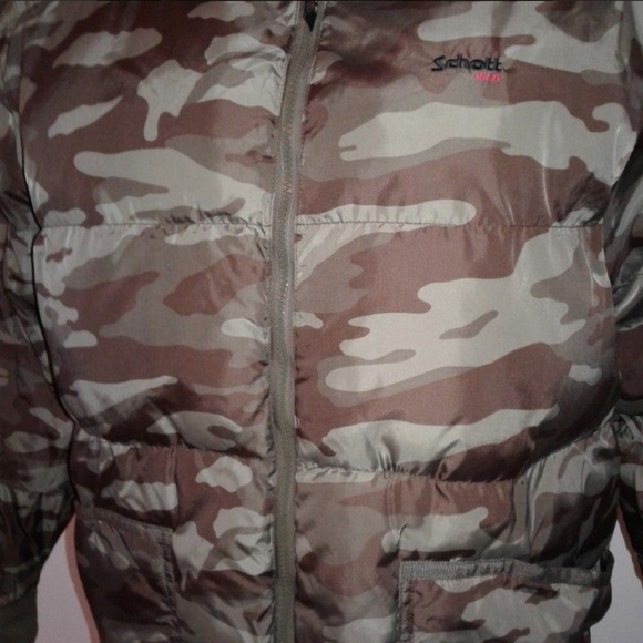 Schott NYC Reversible Puffer Bomber Jacket Camo black XL extreme cold weather - Picture 5 of 7